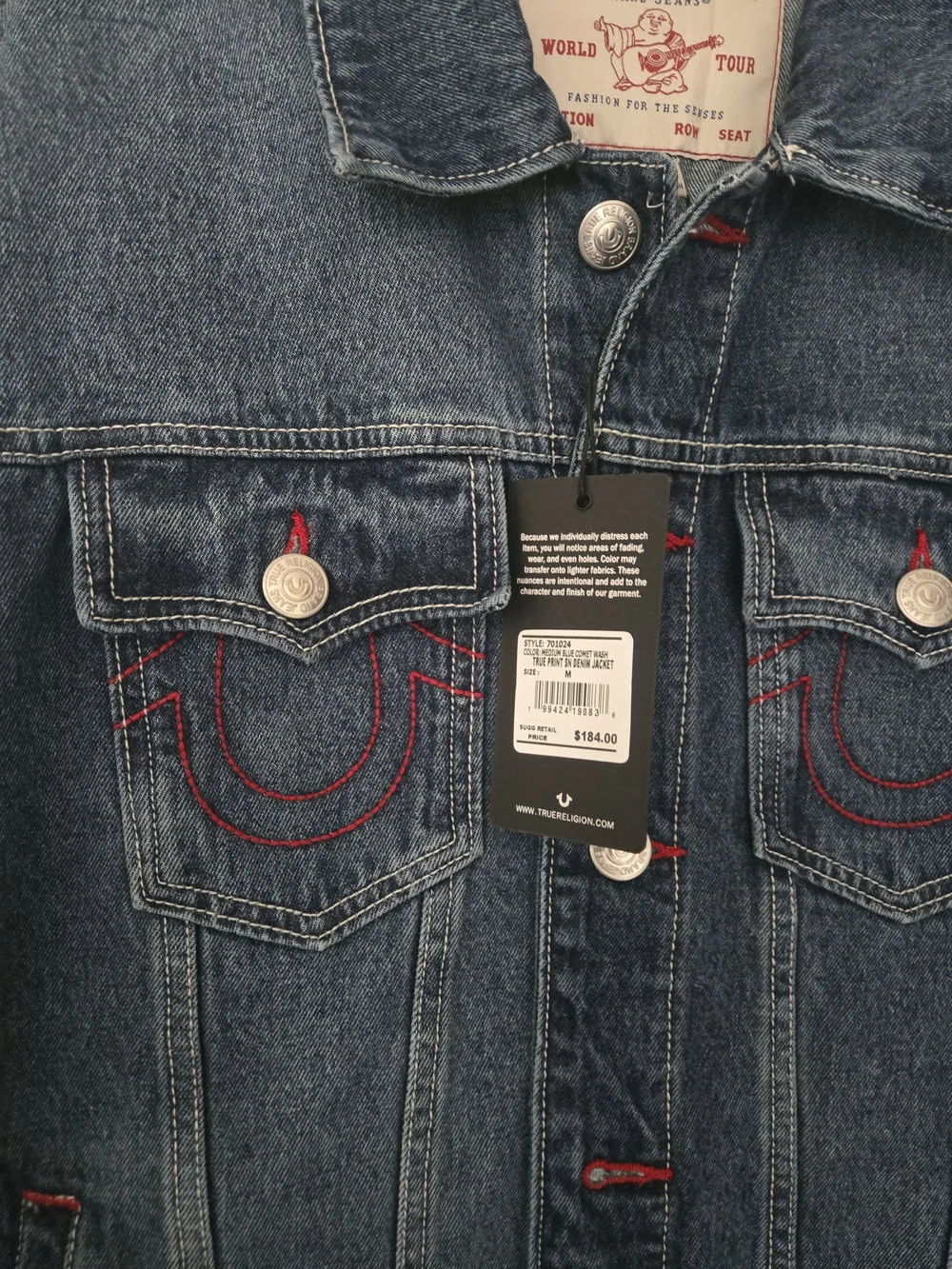 True Religion Men's Blue Denim Trucker Jacket